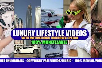 create luxury lifestyle videos with motivational voiceover speech