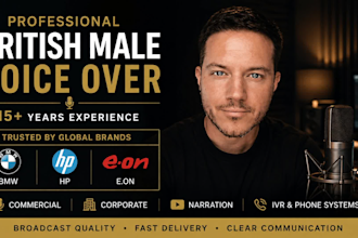record a professional british male voice over