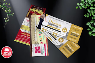 design event ticket, raffle ticket, boarding pass with faster