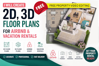 create 2d, 3d floor plans for airbnb and vacation rentals