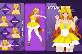 create custom anime 3d vtuber, vroid models with rigging for streaming, vrchat