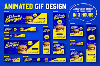 create stunning animated GIF web banner, banner ads, google display ads