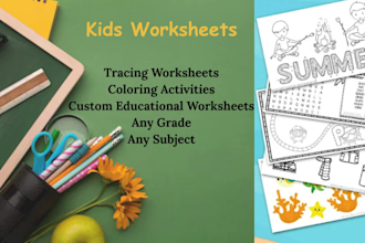 design educational worksheets for kids