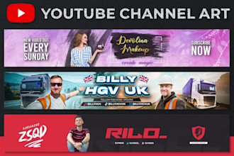 design a youtube banner or channel art for you