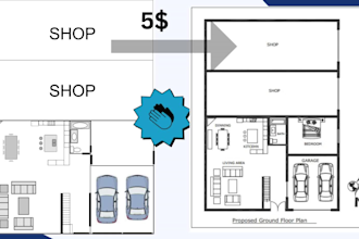 do a sketch or rough floor plan into digital optimization