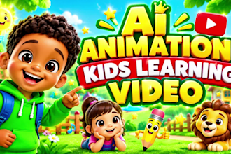 create viral 3d kids videos editing, cocomelon style, 3d cartoon kids animation