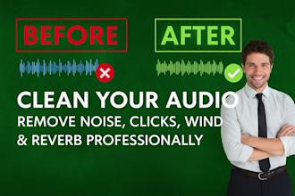 professionally repair audio remove noise clicks and reverb