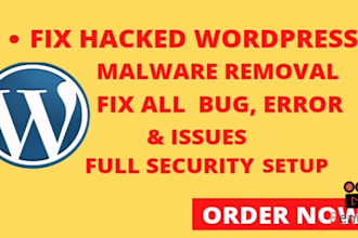 remove wordpress malware, fix any issue and setup security