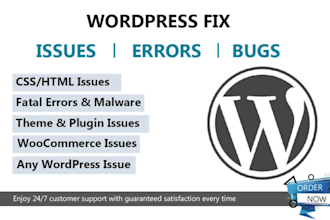redesign and fix wordpress issues, error and bugs