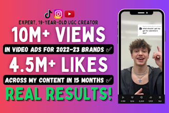 create user generated content ugc videos for tiktok shop, reels, facebook ads