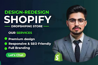redesign, design, shopify website, shopify store, shopify dropshipping store,