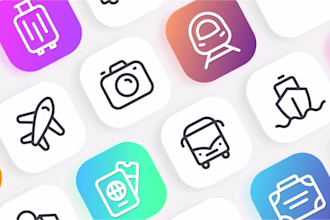 design unique and modern custom flat icon set