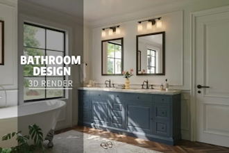 bedroom interior design and bathroom, toilet, rest room detailed drawing