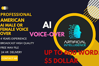 record a pro energetic ai male and female voice over in 24 hrs
