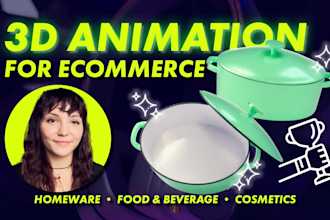 make 3d looping product video, cgi animation, 360 GIF