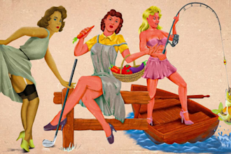 create a custom painting vintage pinup illustration