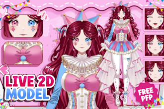 create a live2d vtuber anime model ready for vtube studio