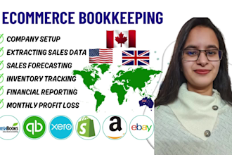 setup, clean up,reconciliation,ecommerce bookkeeping,quickbooks,xero,shopify,usa