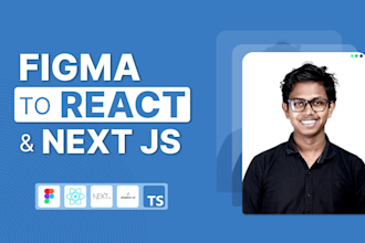 convert figma to next js or react js, tailwind, typescript, and shadcn
