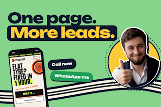 design and build a modern landing page or one page website
