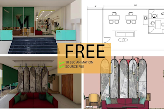 do office layout, office interior in 4k render