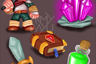draw icon, object, asset for game, UI UX, app, website