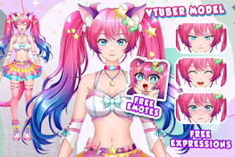 design and rig a high quality live2d vtuber model in anime style