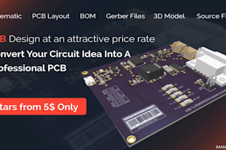 create the circuit design and pcb design  for you