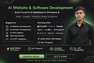 do ai website, ai integration, web automation, ai chatbot development