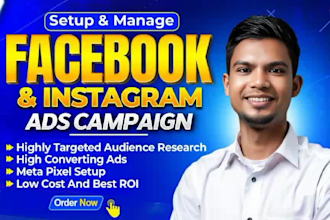 setup and manage facebook ads campaign, instagram ads and meta ad marketing