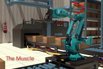 create 3d robotic animation 3d factory animation 3d industrial process animation