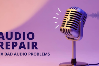 repair audio distortion, noise, hum, clean and make it sound professional