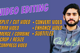 cut, split, trim, merge, compress or convert video