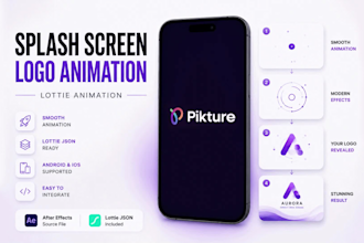 create modern lottie animation for app splash screen