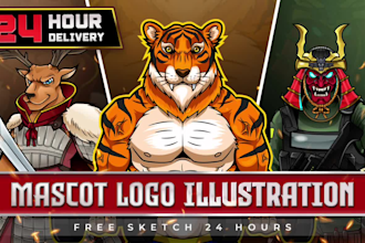 draw custom mascot cartoon illustration