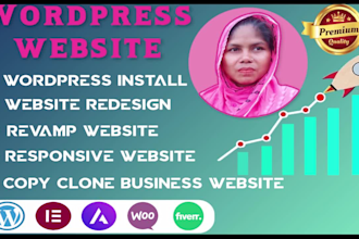 revamp responsive web copy redesign website customize wordpress install asap