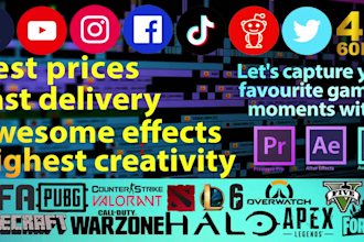 edit any gameplay video for youtube,ig,tiktok,facebook ,etc