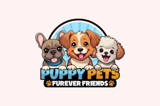 design a custom cartoon dog character or pet logo