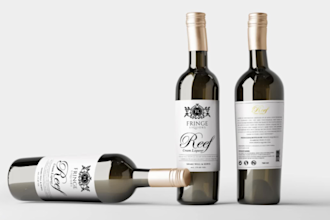 design a premium wine, whiskey or liquor bottle label