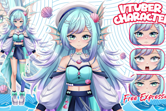 design and rig pro vtuber character in live2d, for vtuber model and vtube studio