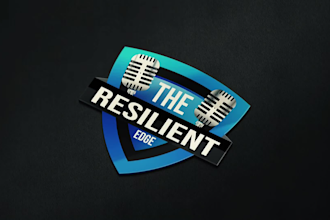 create modern podcast logo design for music studio radio entertainment
