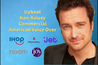 record a professional, millennial american male voice over