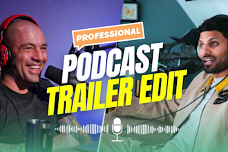 edit podcast trailers with subtitles and sound design
