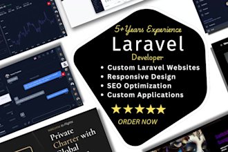 develop custom laravel website with PHP and bug fixing