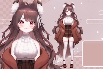 design vtuber model, live2d model, vtuber rigging, vtuber avatar, vtuber art