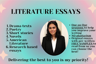 write english literature essays, and analyse poetry, dramas and novels