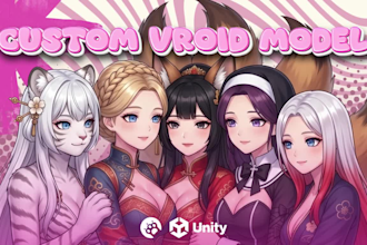 create high quality 3d vroid anime character for stream
