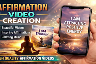 make daily affirmation, meditation videos with voiceover for social media