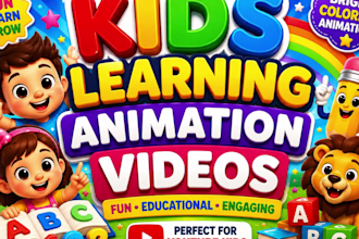 create best kids learning animation video for youtube