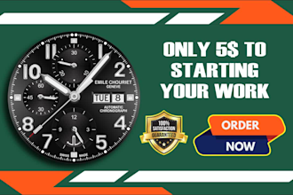 do custom watch design, dial face vector tracing professional or high quality